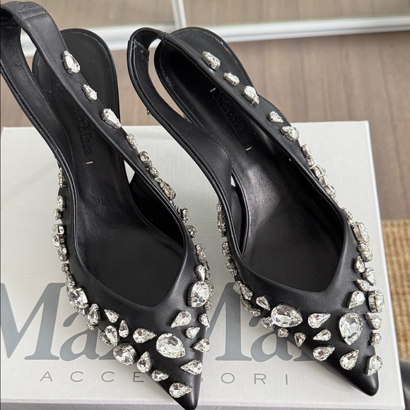 MaxMara Black Heels with Crystal Accents , size EU 36,5 - Picture 2 of 7